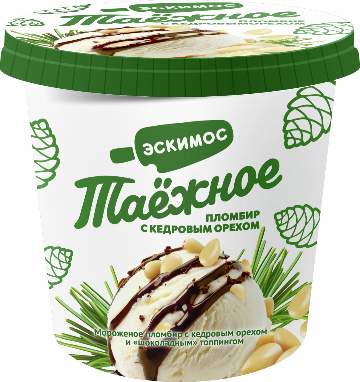 Мороженое пломбир Эскимос Таежное кедровый орех 15%, 270г