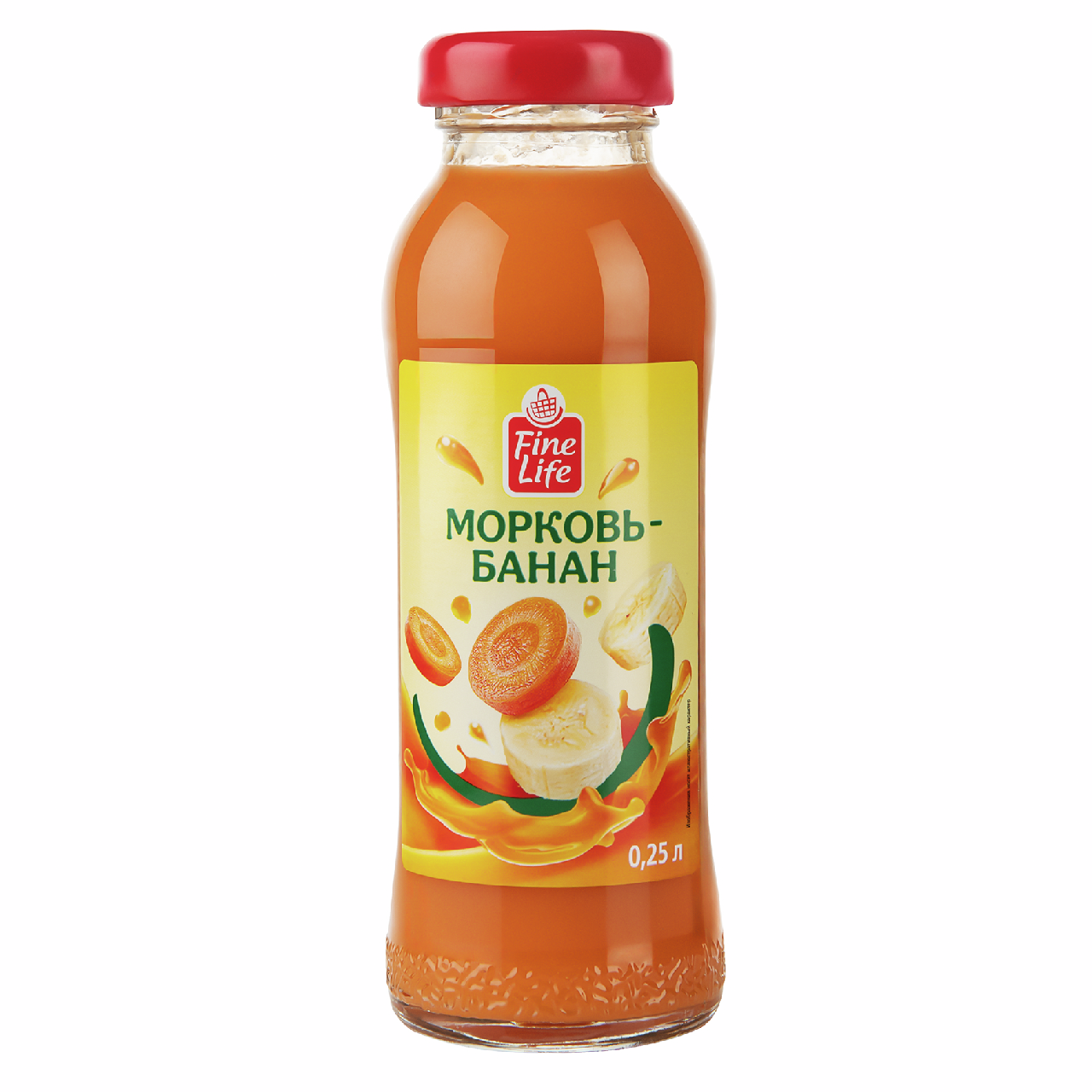 Изображение товара Нектар морковь и банан 250мл FINE LIFE натуральный напиток для всей семьи