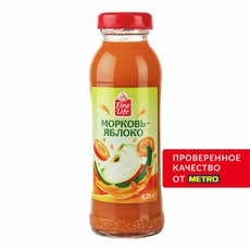 Fine Life Нектар морковь и яблоко с мякотью, 250мл