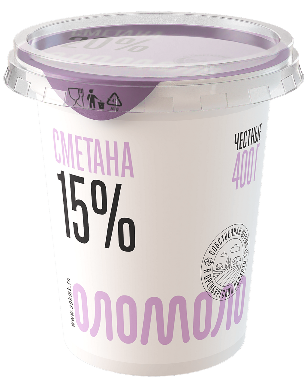 Сметана Оломоло 15%, 400г