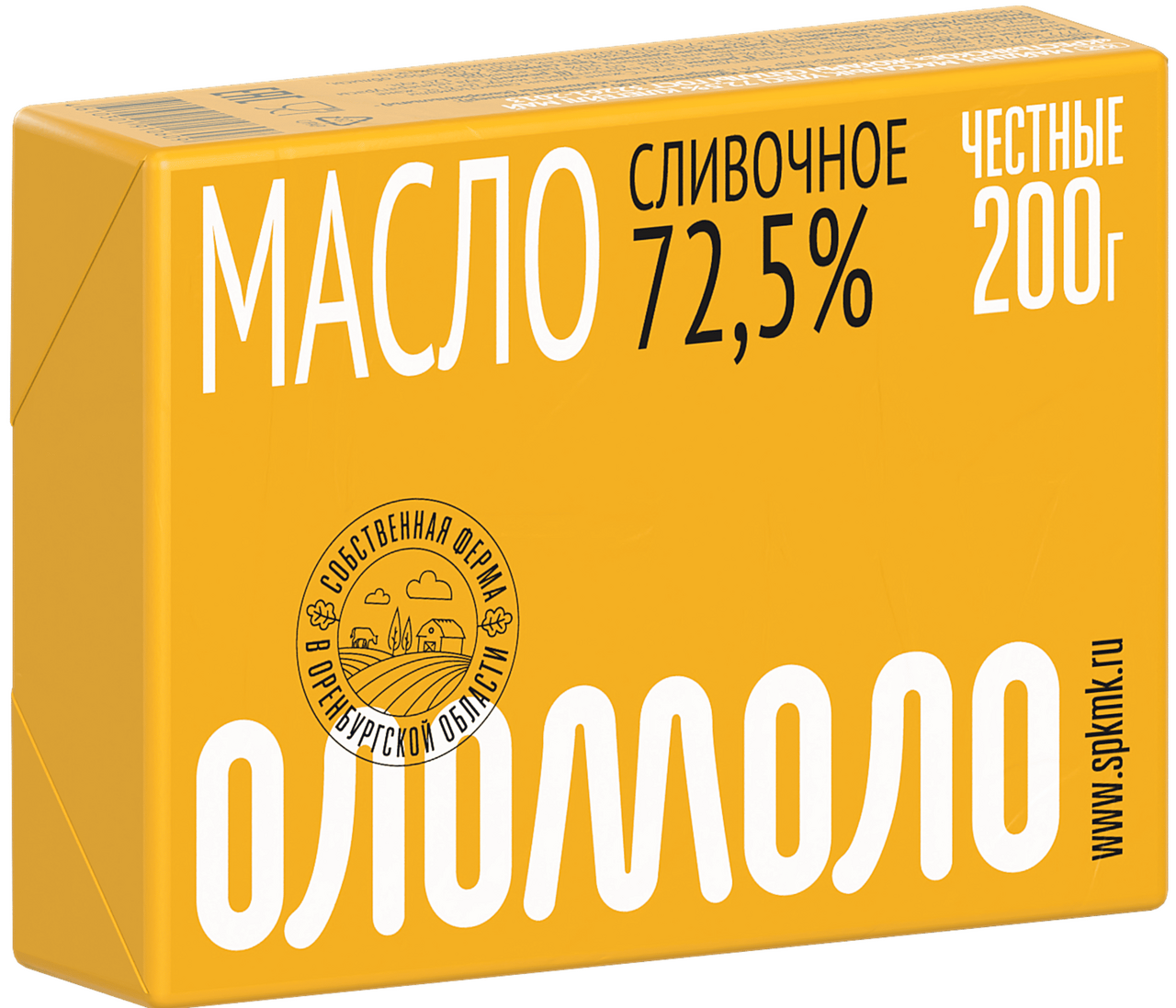 Масло сливочное Оломоло Крестьянское 72.5%, 200г