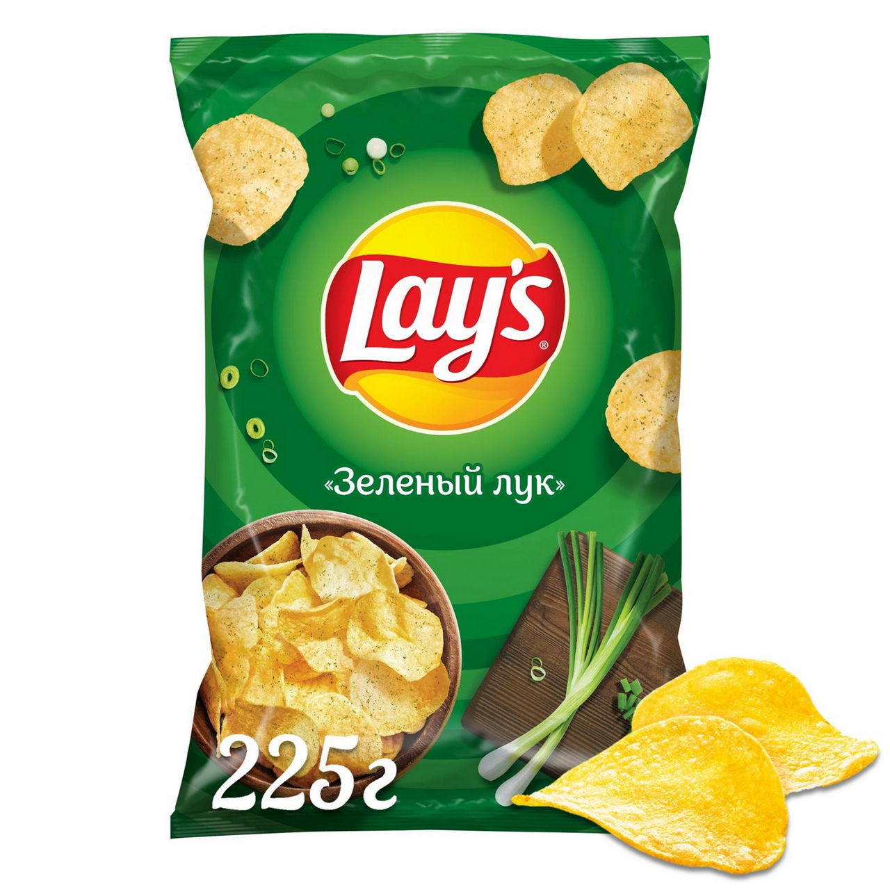 Lays чипсы молодой зеленый лук 150г