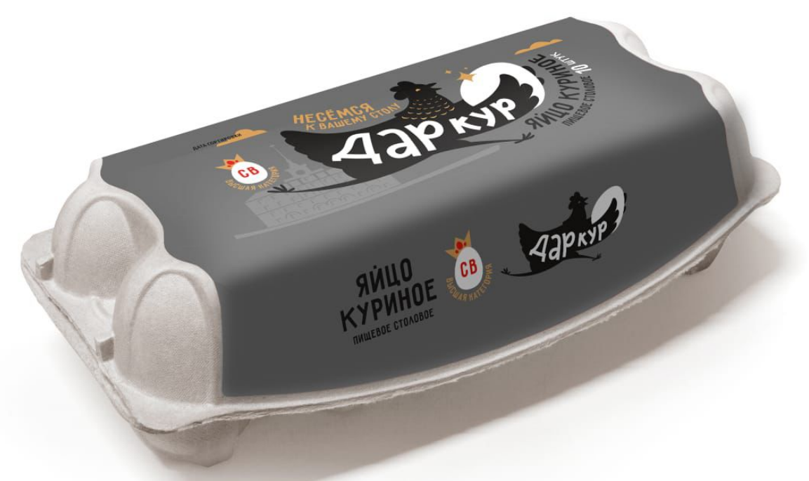 Яйцо куриное Дар Кур пищевое столовое СВ, 10шт