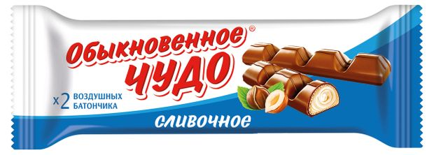 Батончик Славянка Обыкновенное чудо вафельный сливочный, 55г