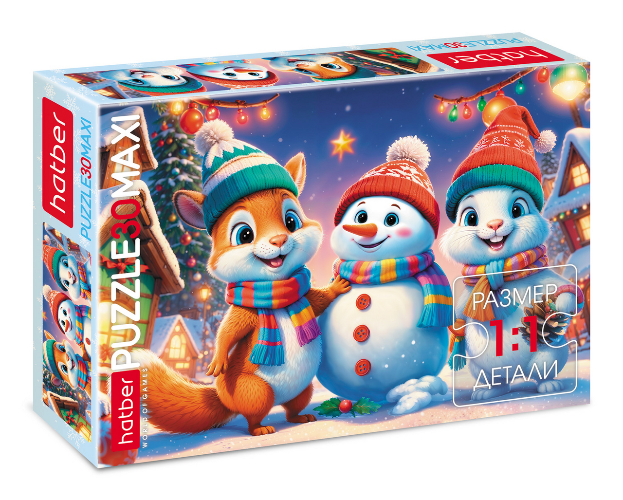 Пазлы для детей Hatber Maxi В гости к снеговику 30 элементов А4ф, 290 x 210мм