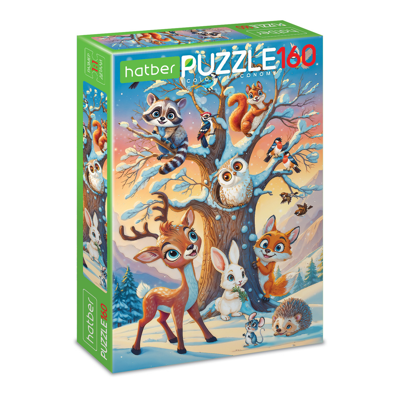 Пазлы для детей Hatber Лесные жители 160 элементов А4ф, 330 x 220мм