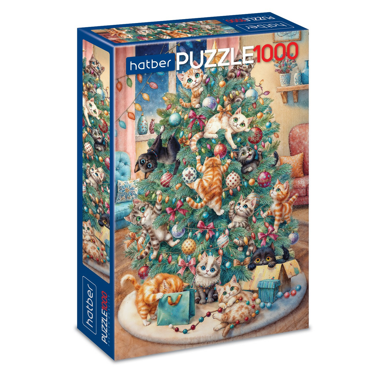 Пазлы Hatber Мяу-елка 1000 элементов А2ф, 480 x 680мм