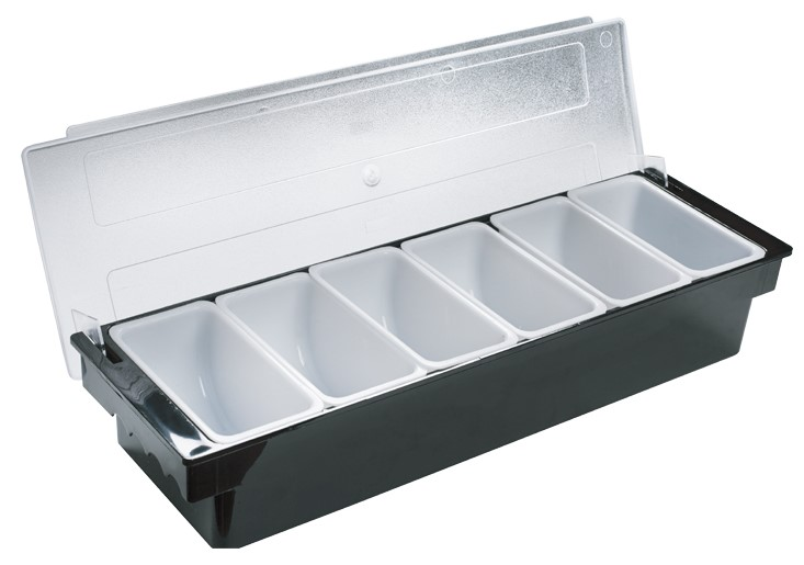 Изображение товара Контейнер для бара Cuisinaid JW-B6B 6 лотков 160x500x90 см для хранения ингредиентов