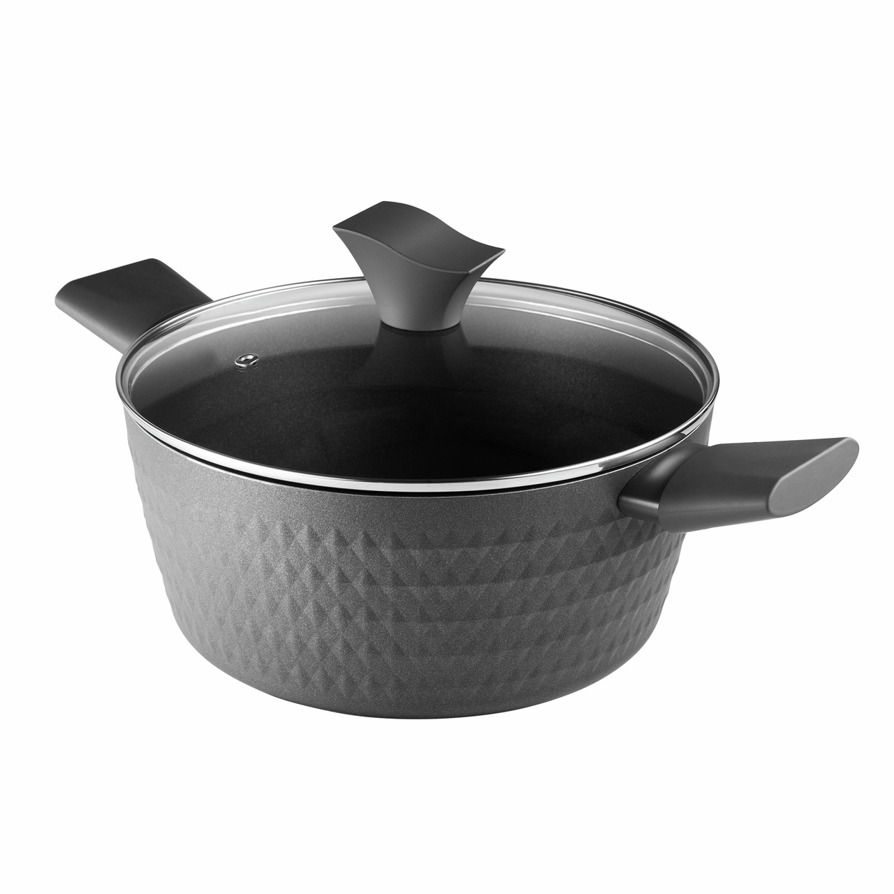 Кастрюля с крышкой Polaris Kontur 20C кованый алюминий 2л, 20см