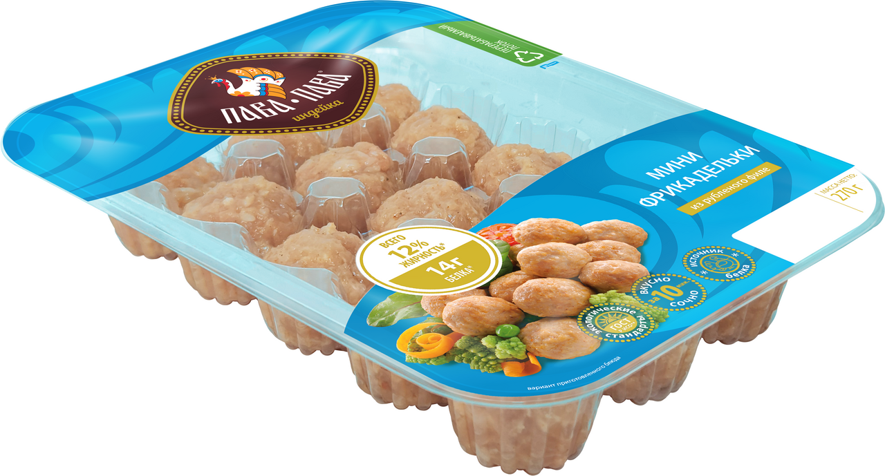 Фрикадельки из индейки Пава Пава мини охлажденные, 270г