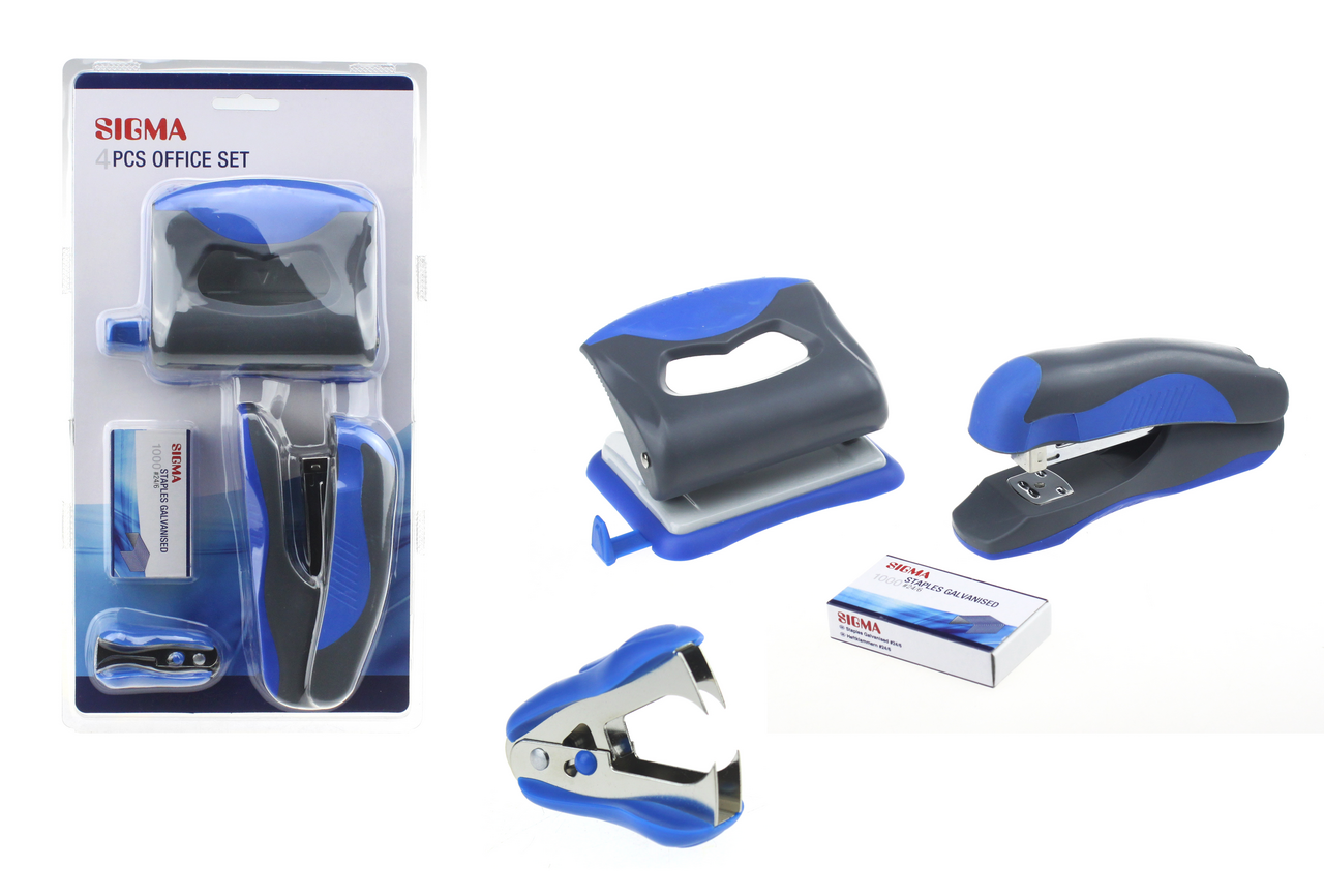 SIGMA Набор для офиса степлер дырокол антистеплер