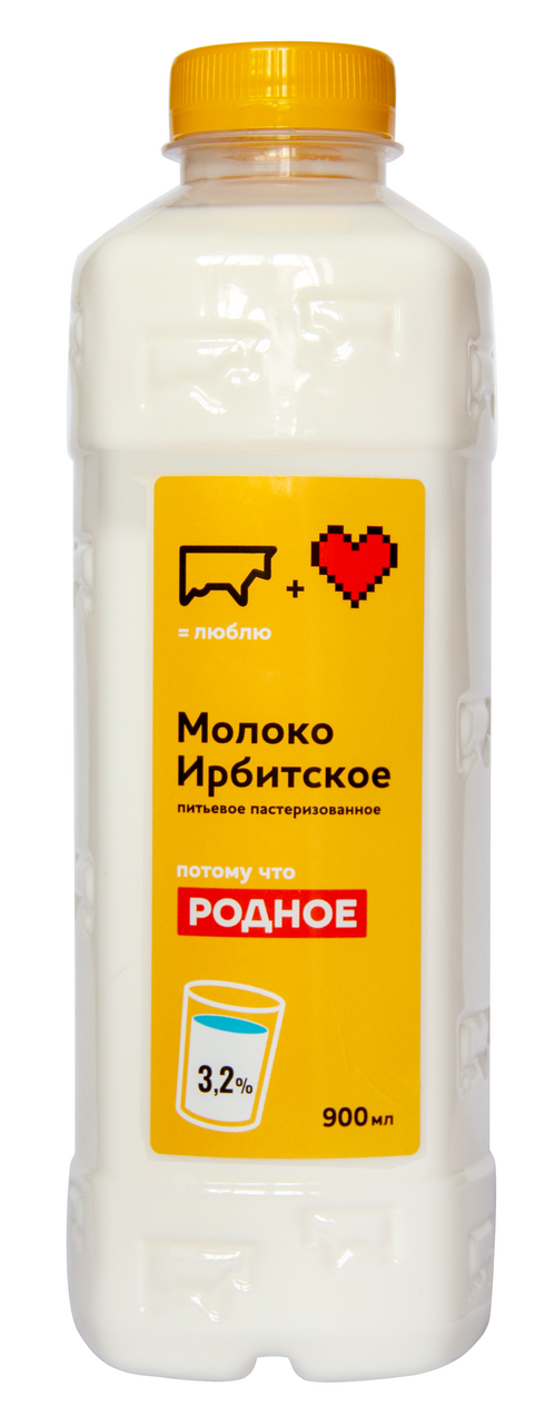 Молоко Ирбитский молочный завод пастеризованное 3.2%, 900мл