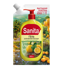 Гель для мытья посуды Sanita Сицилийский лимон и мелисса, 900г