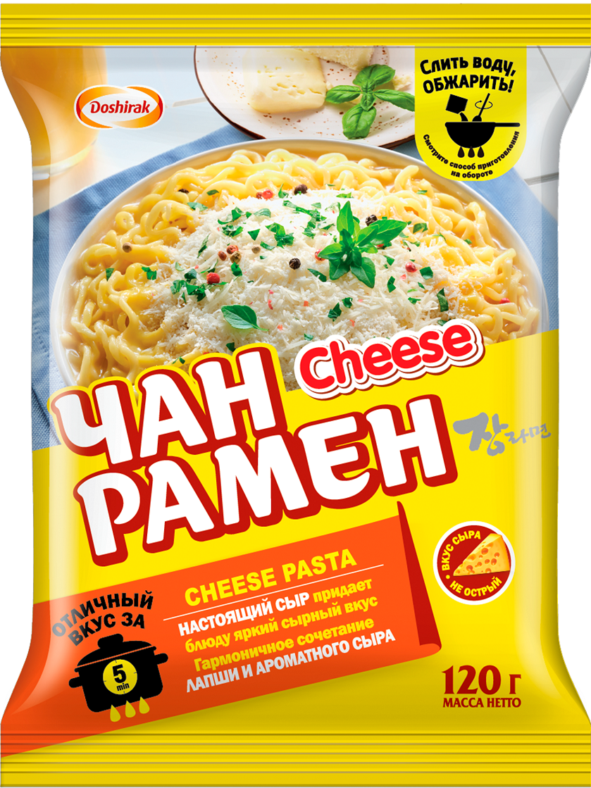 Лапша быстрого приготовления Доширак Cheese Pasta Чан рамен с сыром, 120г