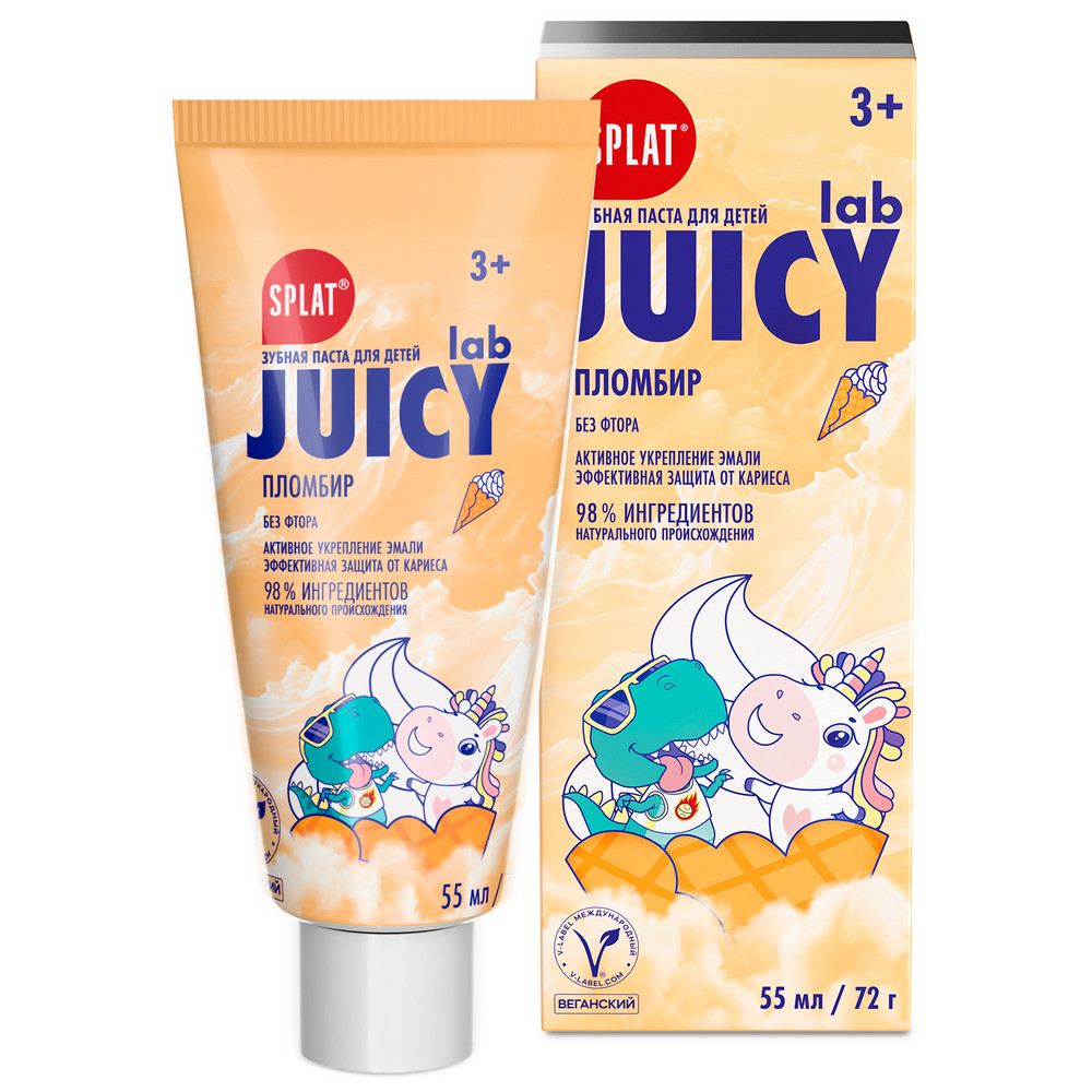 Изображение товара Детская зубная паста Juicy Lab Пломбир 3+ 55 мл российский производитель