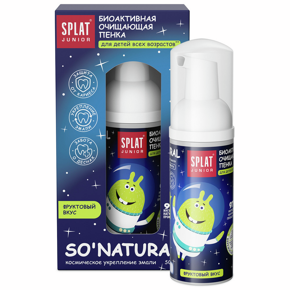 Изображение товара Пенка для полости рта SPLAT Junior 50МЛ очищающая фруктовая для детей