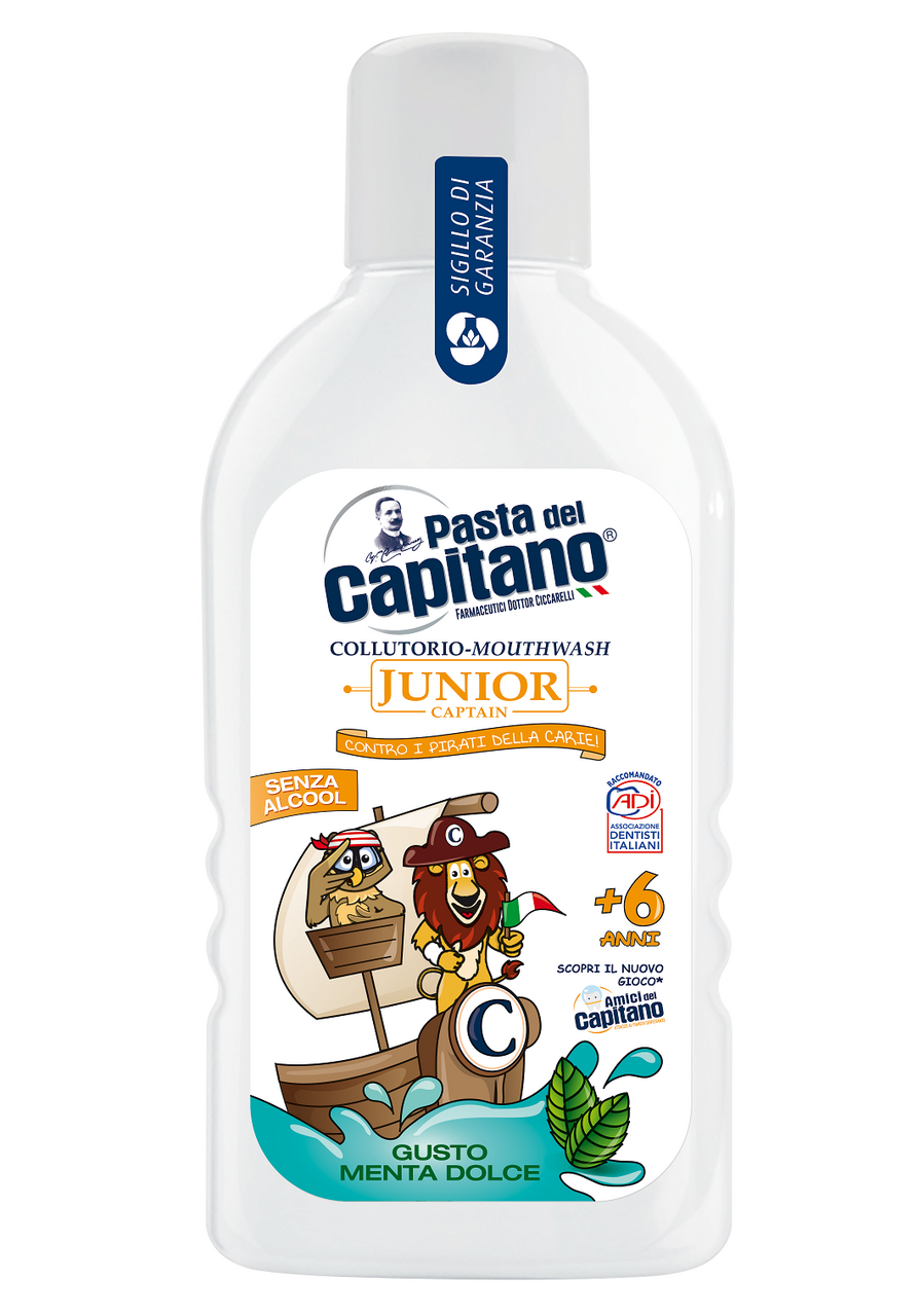 Изображение товара Ополаскиватель для рта детский Pasta del Capitano мягкая мята 6+, 400мл