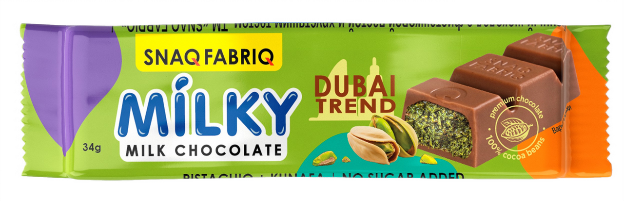 Изображение товара 34Г Молочный шоколад SNAQ FABRIQ с фисташками