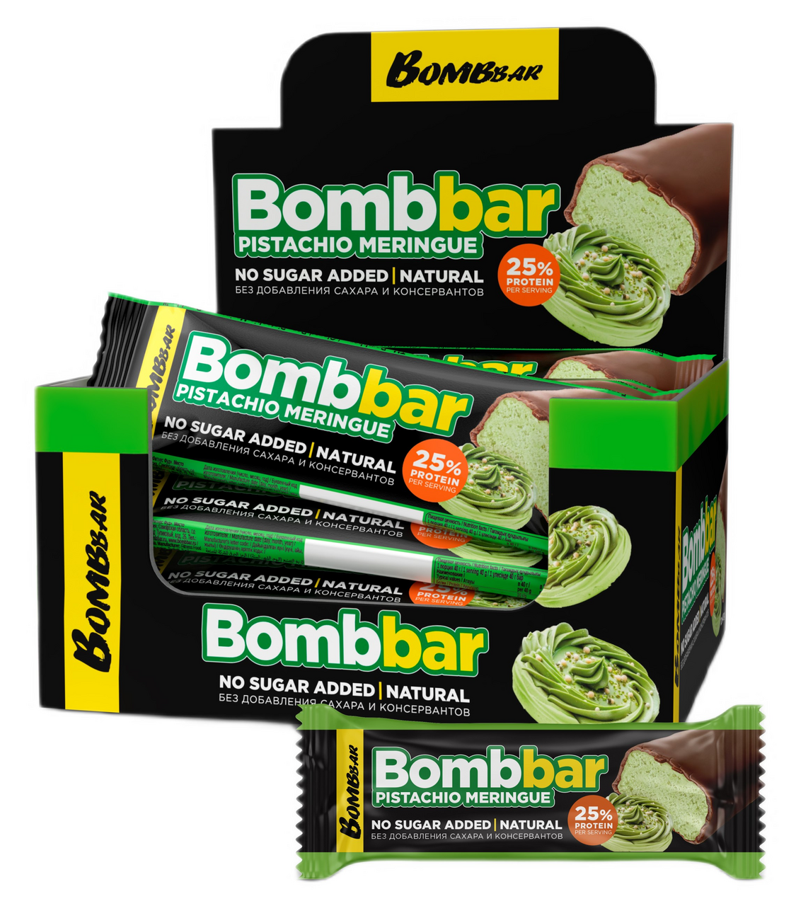Изображение товара Батончик BOMBBAR Фисташковая меренга 40г