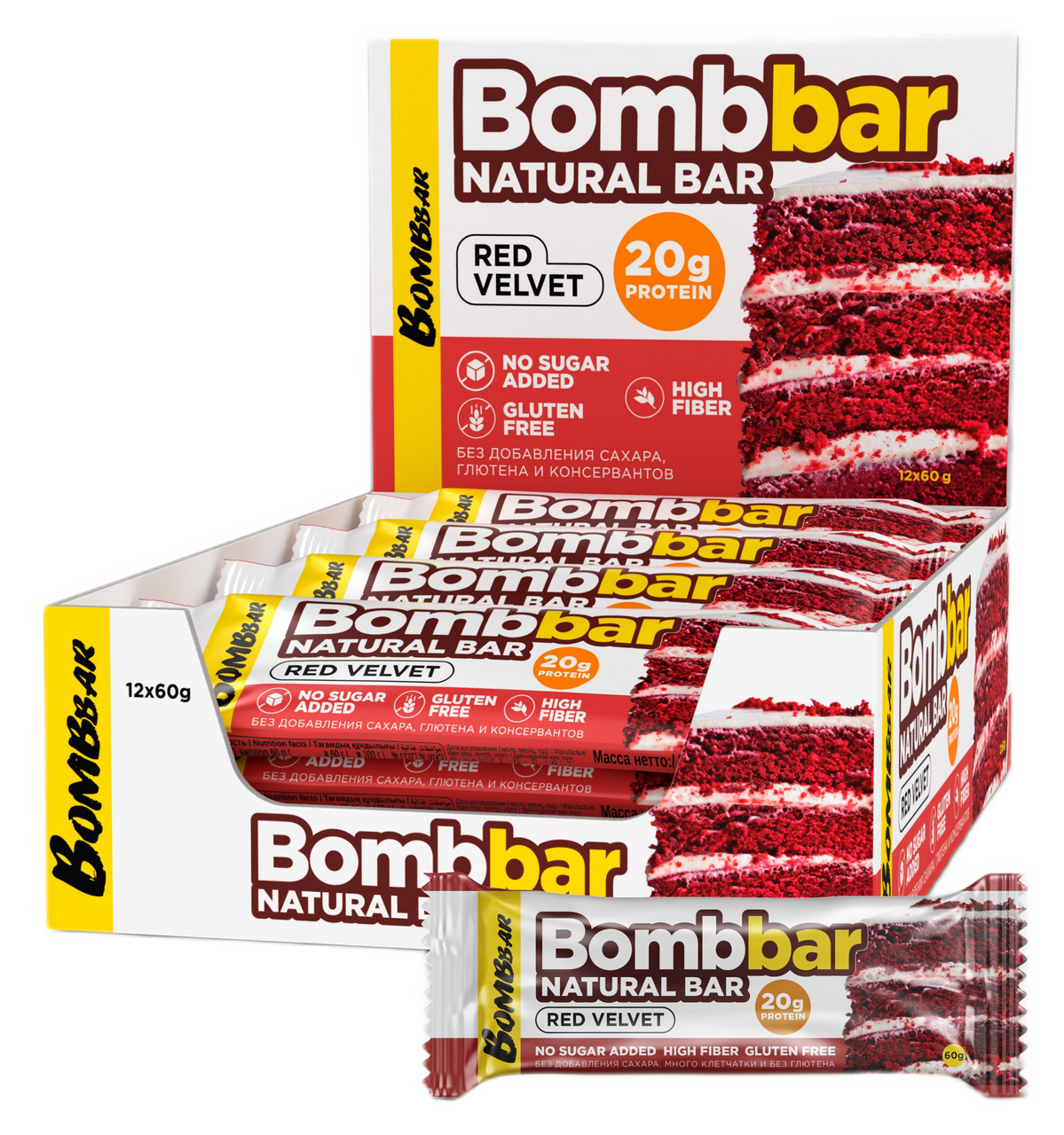 Изображение товара Батончик BOMBBAR Красный Бархат 60г