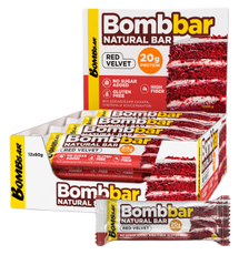 Батончик Bombbar Красный бархат, 60г x 20 шт