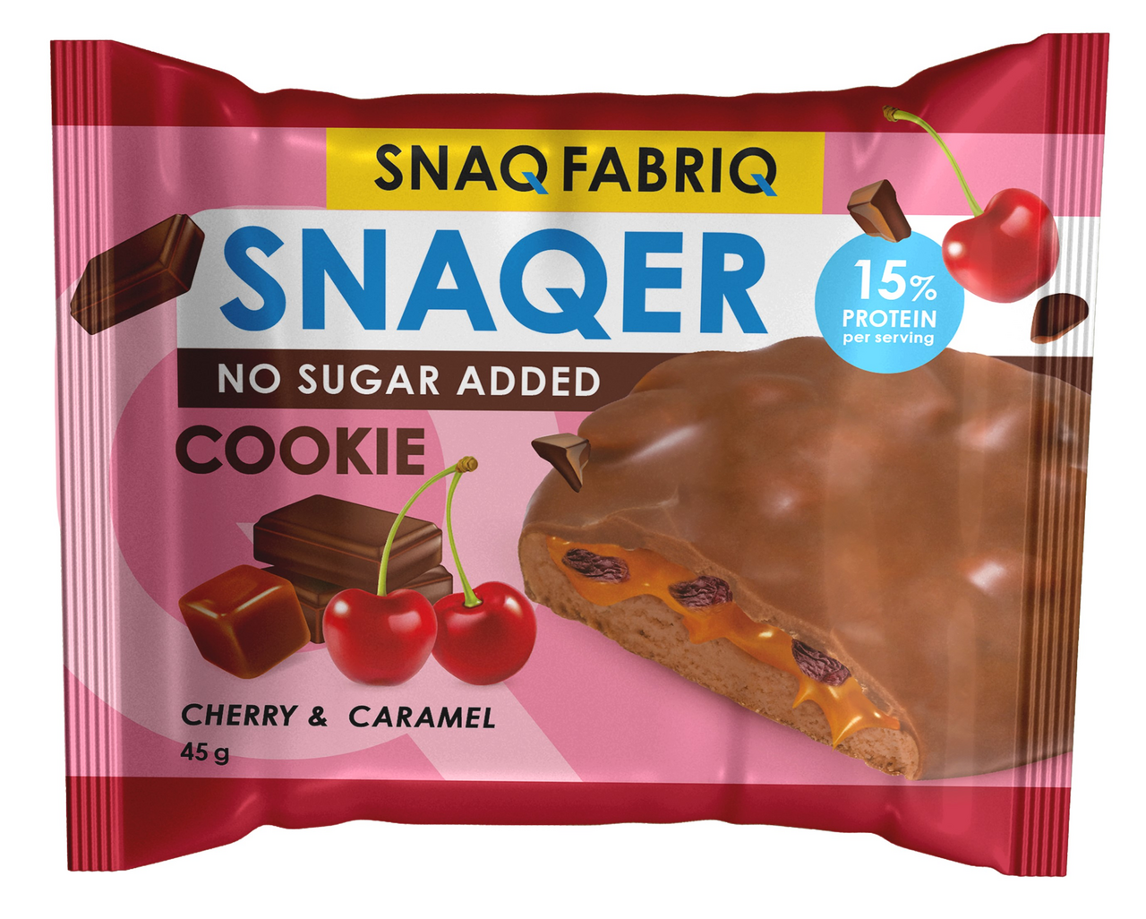 Изображение товара Глазированное печенье SNAQ FABRIQ шоколад вишня карамель 45г