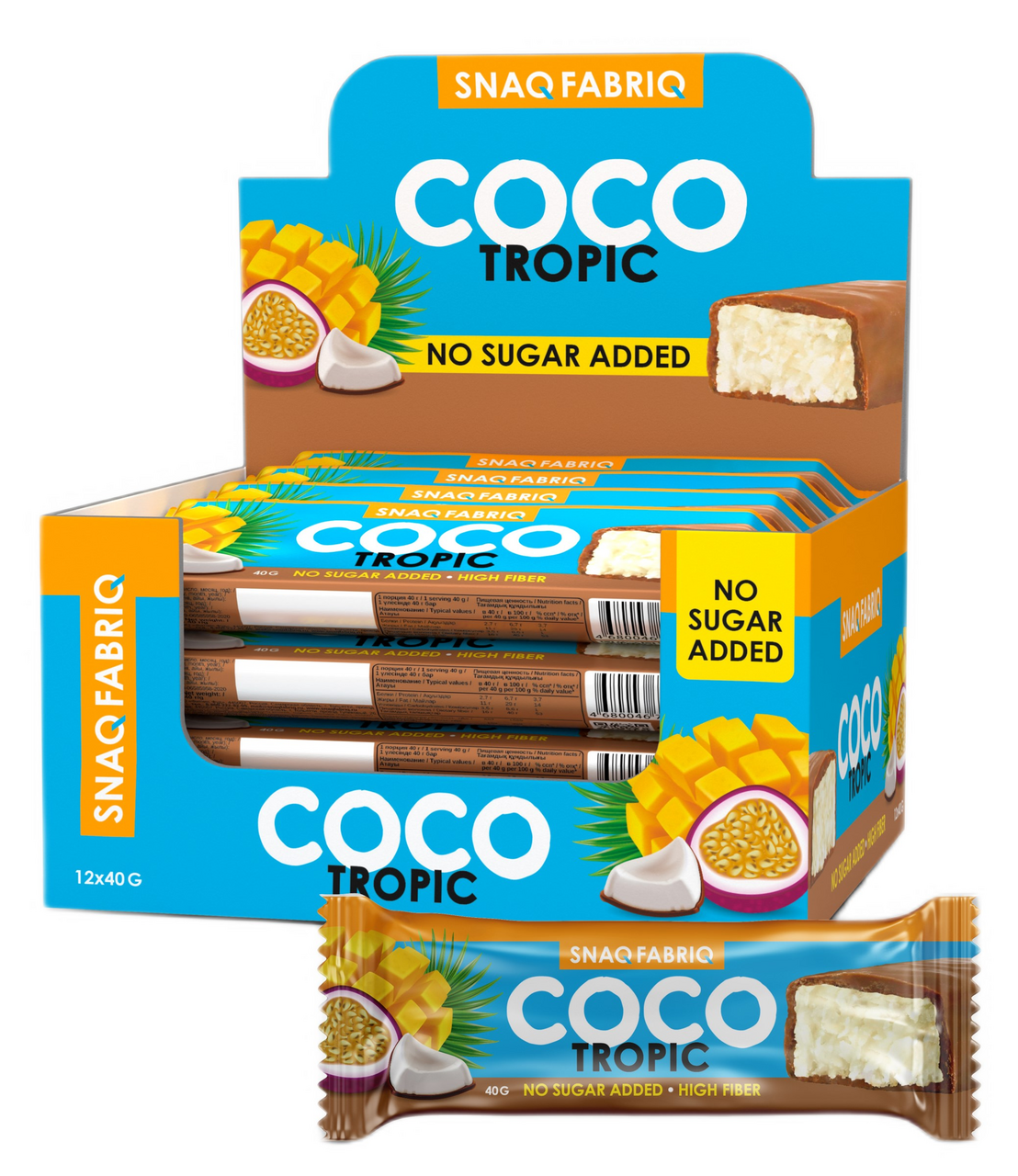 Изображение товара 40Г Батончик Глазированный SNAQ FABRIQ Манго/Маракуйя