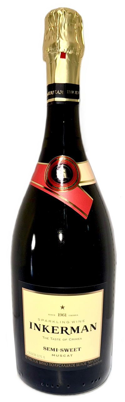 Вино игристое Inkerman Muscat белое полусладкое, 0.75л