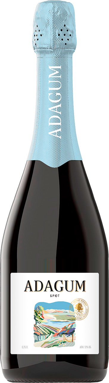Вино игристое Adagum белое брют, 0.75л