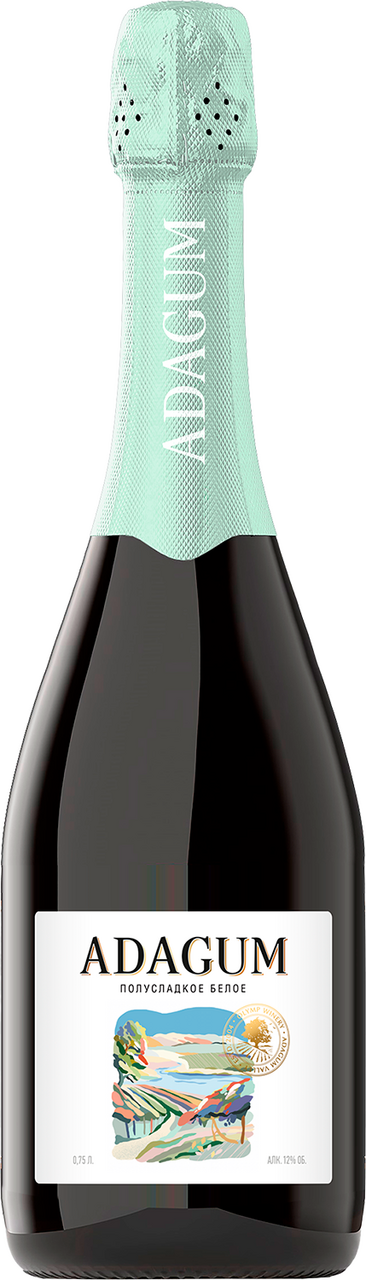 Вино игристое Adagum белое полусладкое, 0.75л