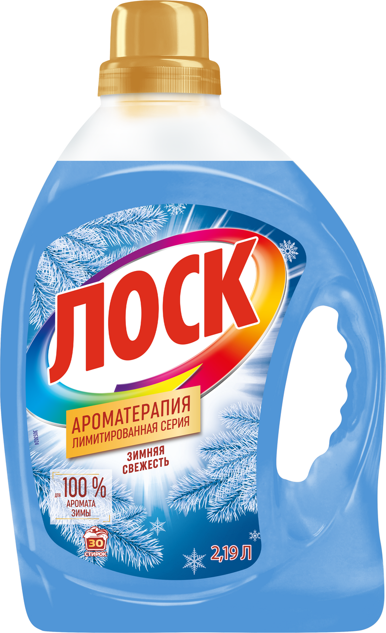 Изображение товара Гель для стирки Лоск Ароматерапия Зимняя свежесть 2.19л натуральные масла