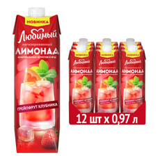 Напиток сокосодержащий Любимый грейпфрут с клубникой, 970мл x 12 шт