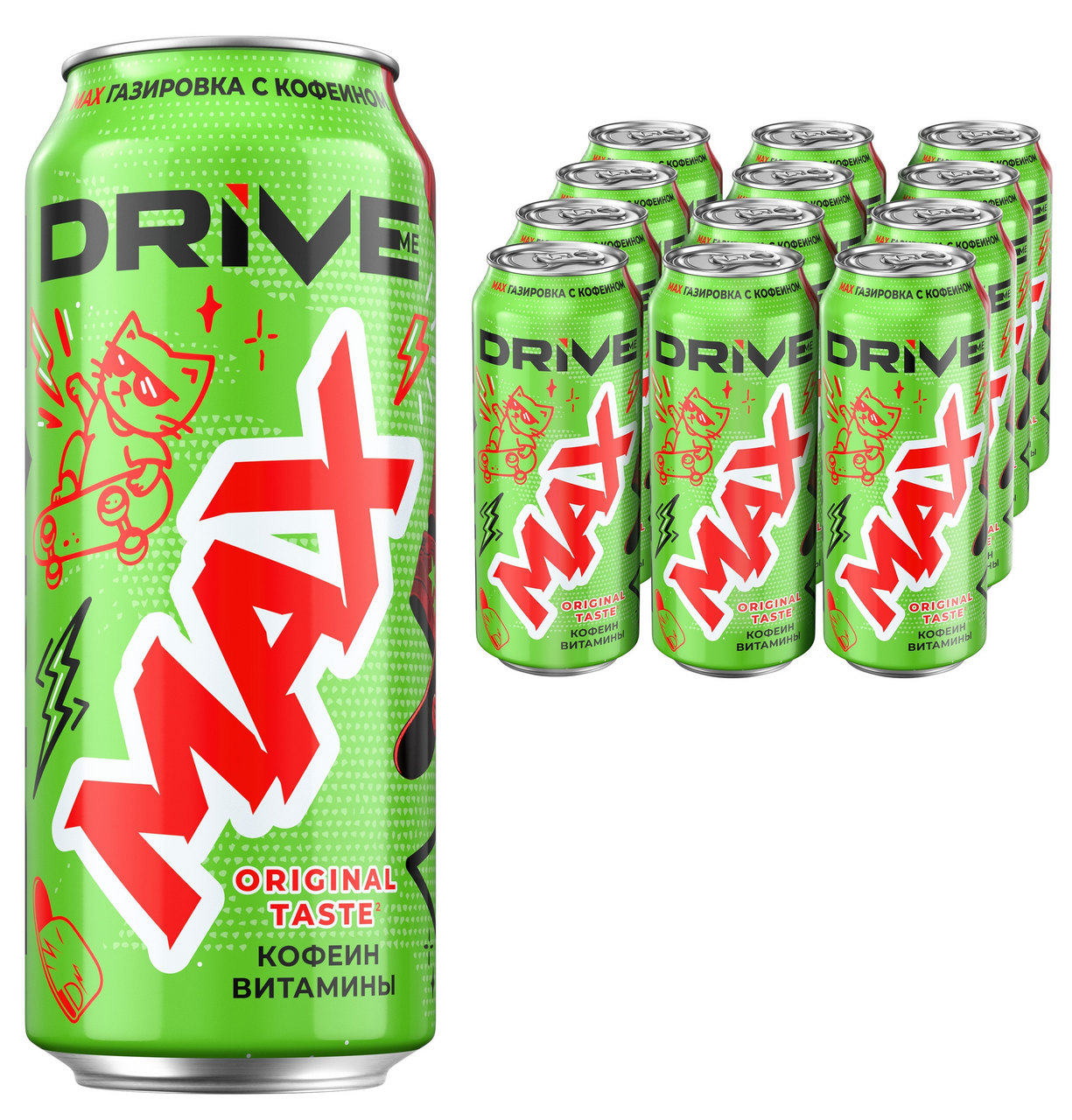 Напиток Drive Me Max газированный, 449мл x 12 шт