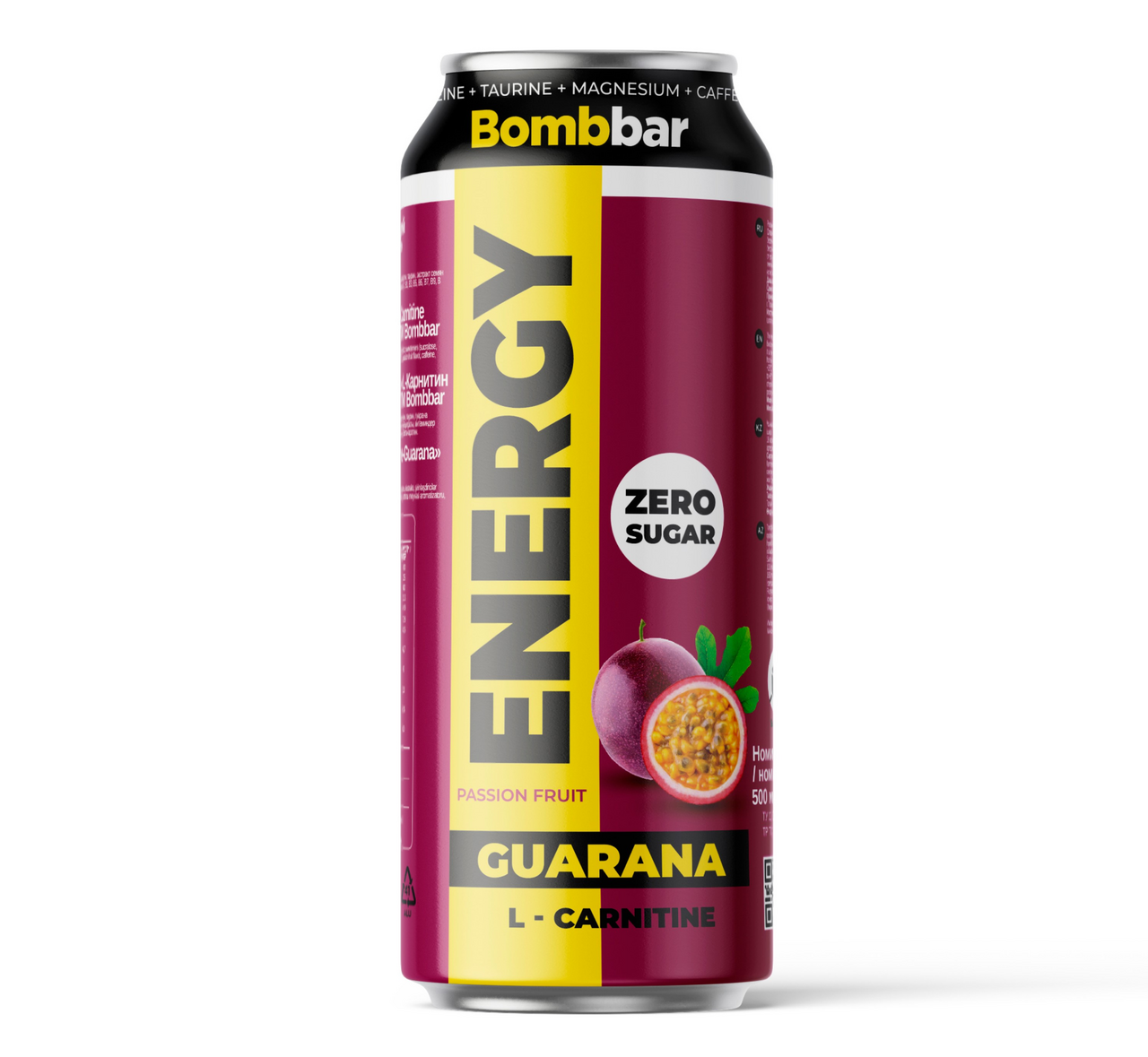 Напиток Bombbar L-карнитин с гуараной и маракуйей, 450мл