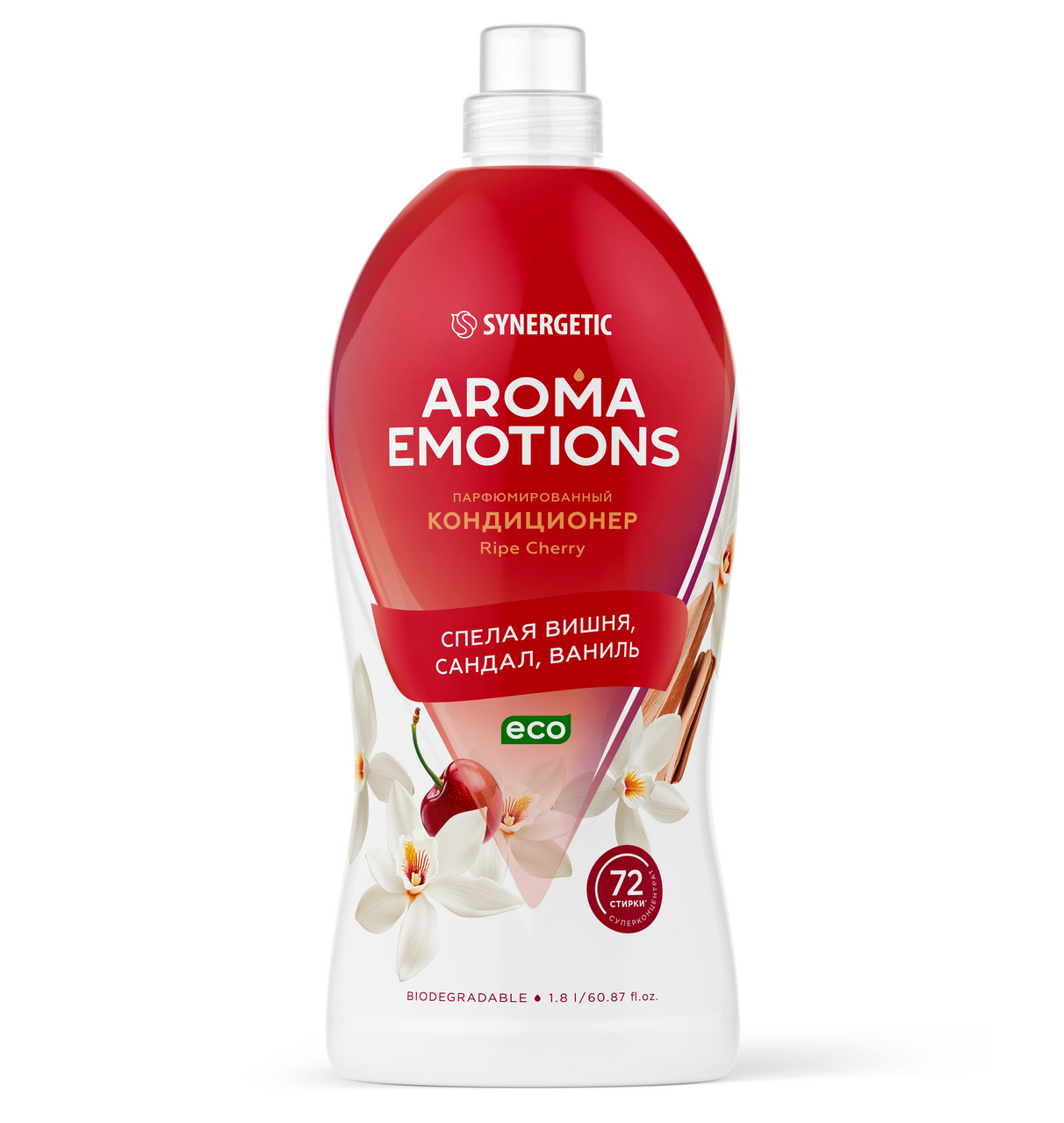 Изображение товара Кондиционер для белья Synergetic Emotions Ripe Cherry 1.8л концентрат