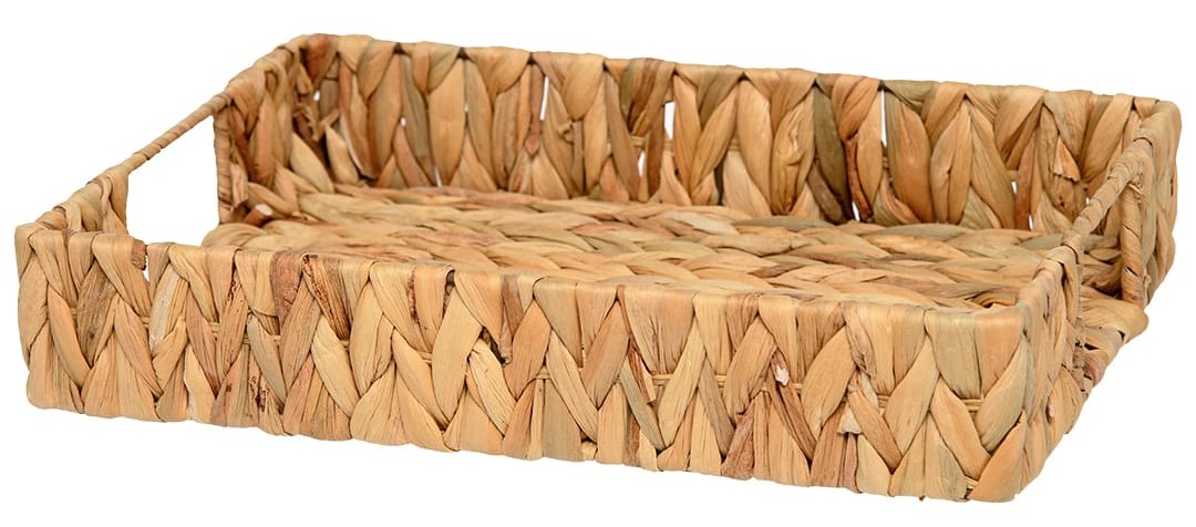 Поднос Natural House Золотистый колос плетеный, 32 x 22 x 6см
