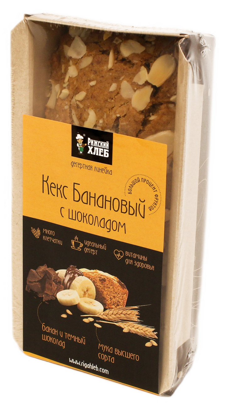 Кекс Рижский хлеб банановый с шоколадом, 350г