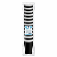 Стакан Vip черный бумажный однослойный 300мл, 50шт