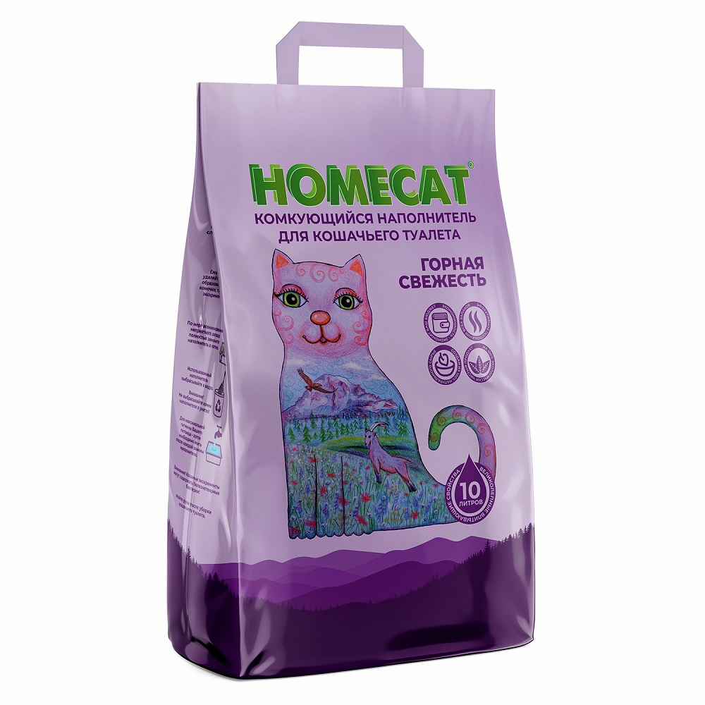 Наполнитель Homecat Горная свежесть комкующийся, 10л