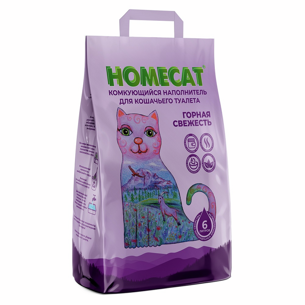 Наполнитель Homecat Горная свежесть комкующийся, 6л