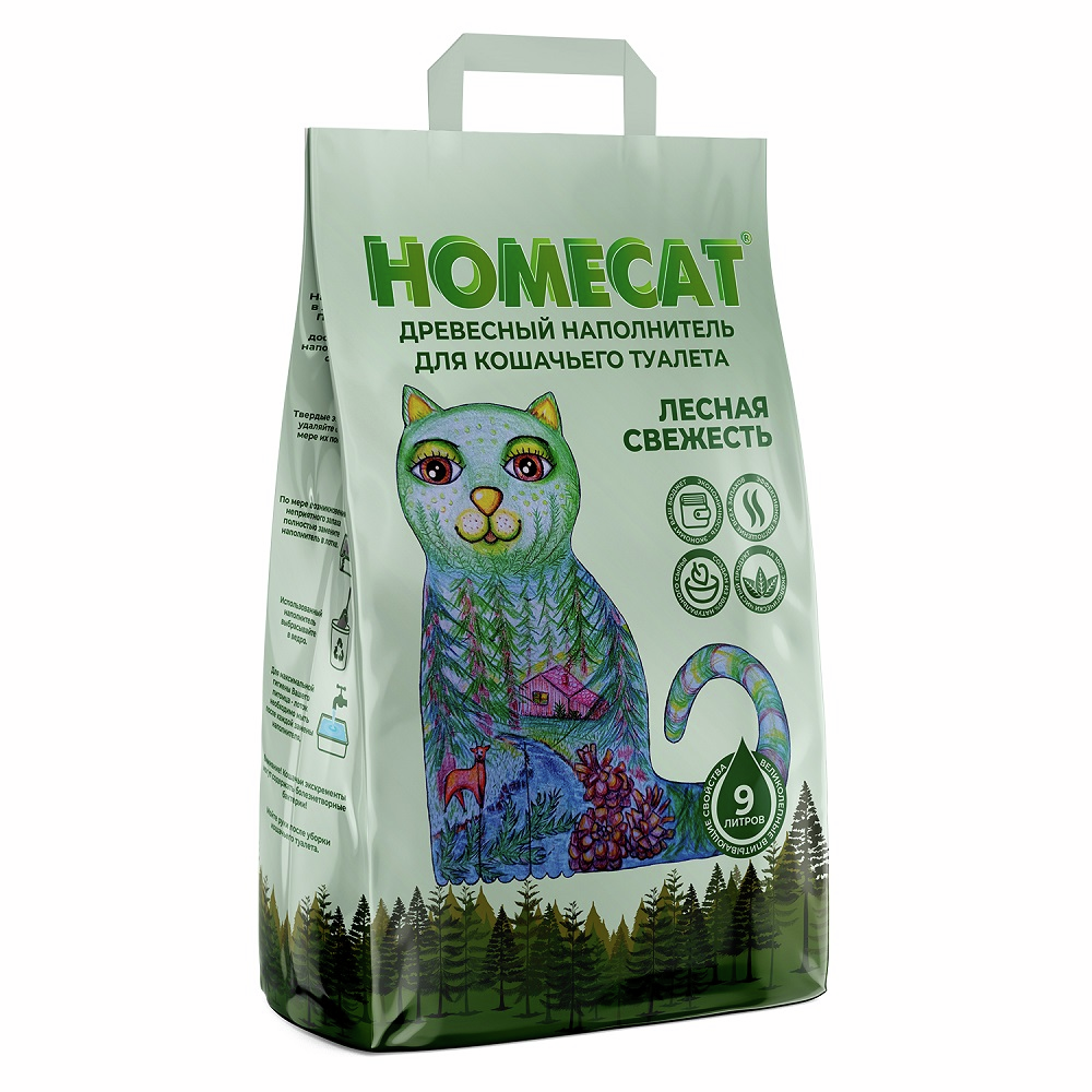 Наполнитель Homecat Горная свежесть комкующийся, 9л