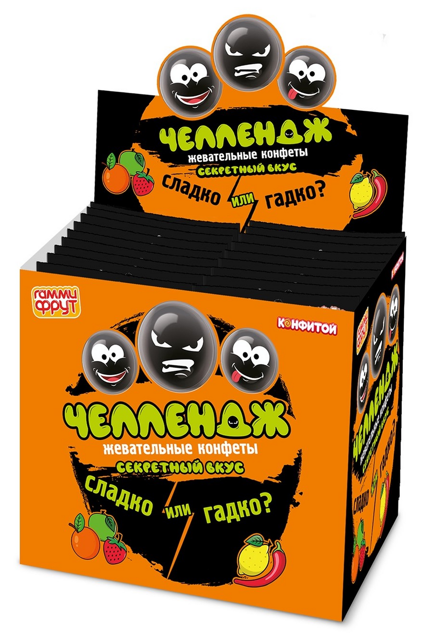 Конфета жевательная Конфитой Гамми фрут челлендж, 15г x 30 шт