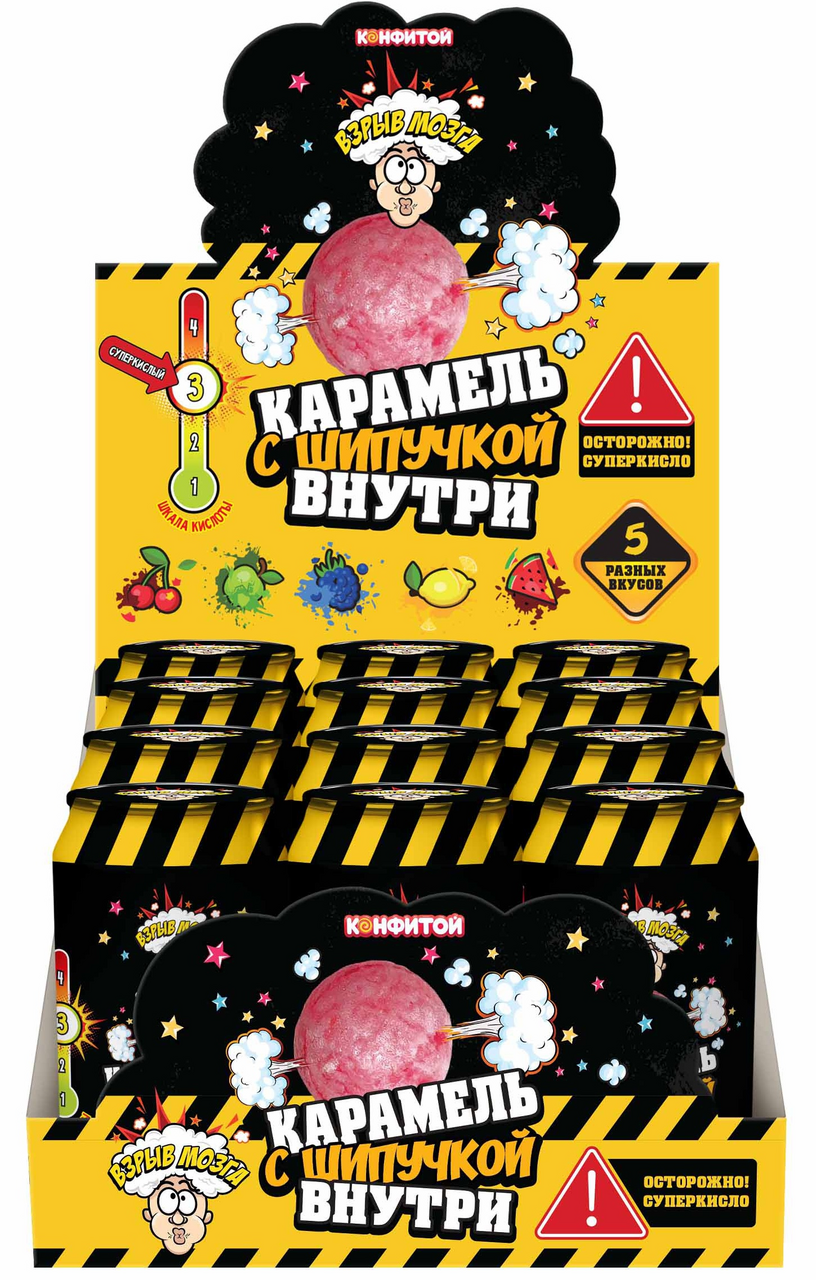 Карамель Конфитой Взрыв мозга с шипучкой, 42г