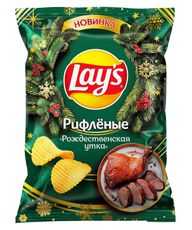 Чипсы Lay's рифленые рождественская утка, 105г