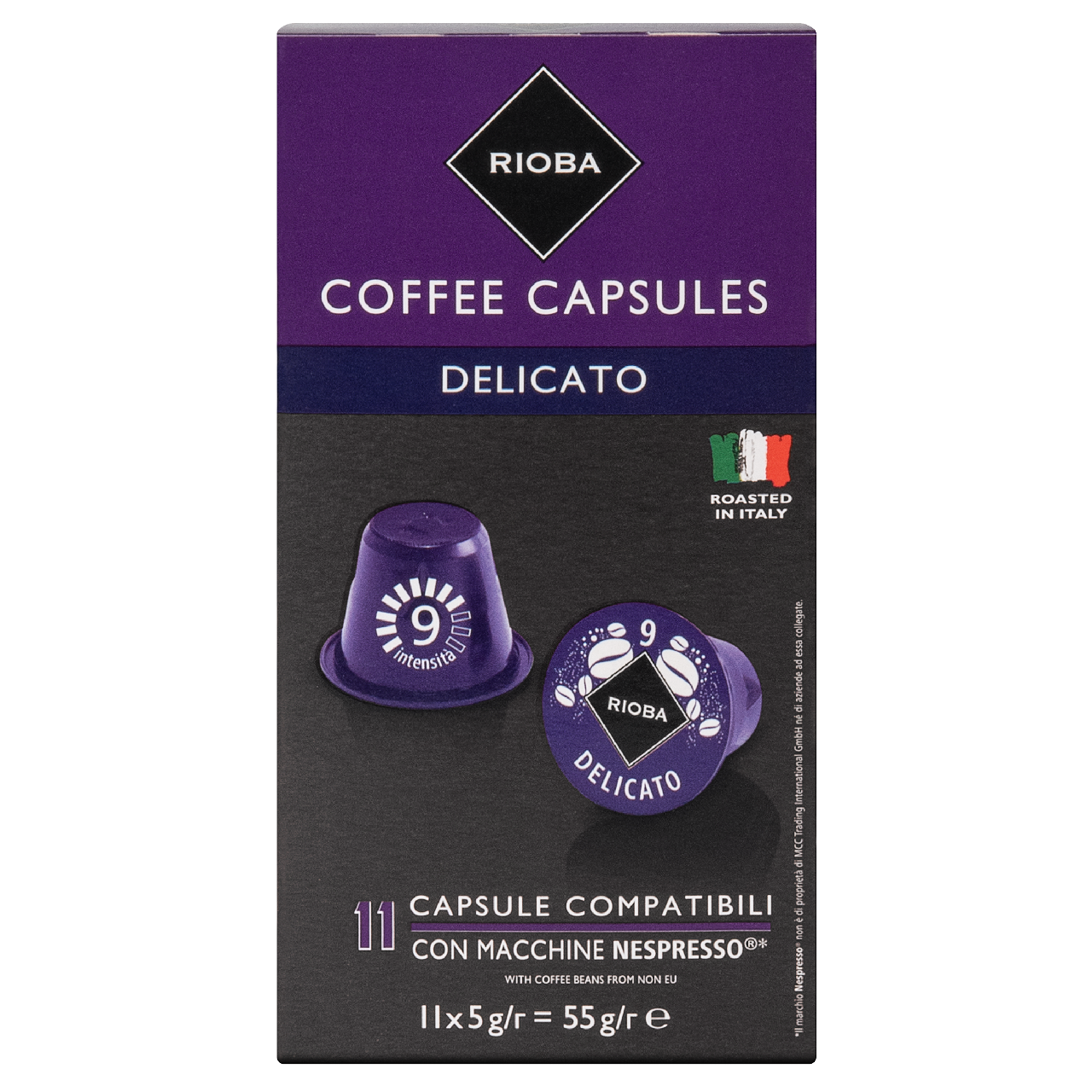 Изображение товара RIOBA Кофе в капсулах Delicato для кофемашин Nespresso 11шт, 55г