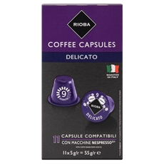 RIOBA Кофе в капсулах Delicato для кофемашин Nespresso 11шт, 55г