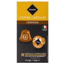 RIOBA Кофе в капсулах Cremoso для кофемашин Nespresso 11шт, 55г