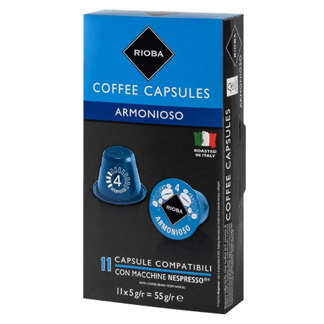 joy toothache Amount of RIOBA Кофе в капсулах Armonioso для кофемашин Nespresso 11шт, 55г купить с  доставкой на дом, цены в интернет-магазине