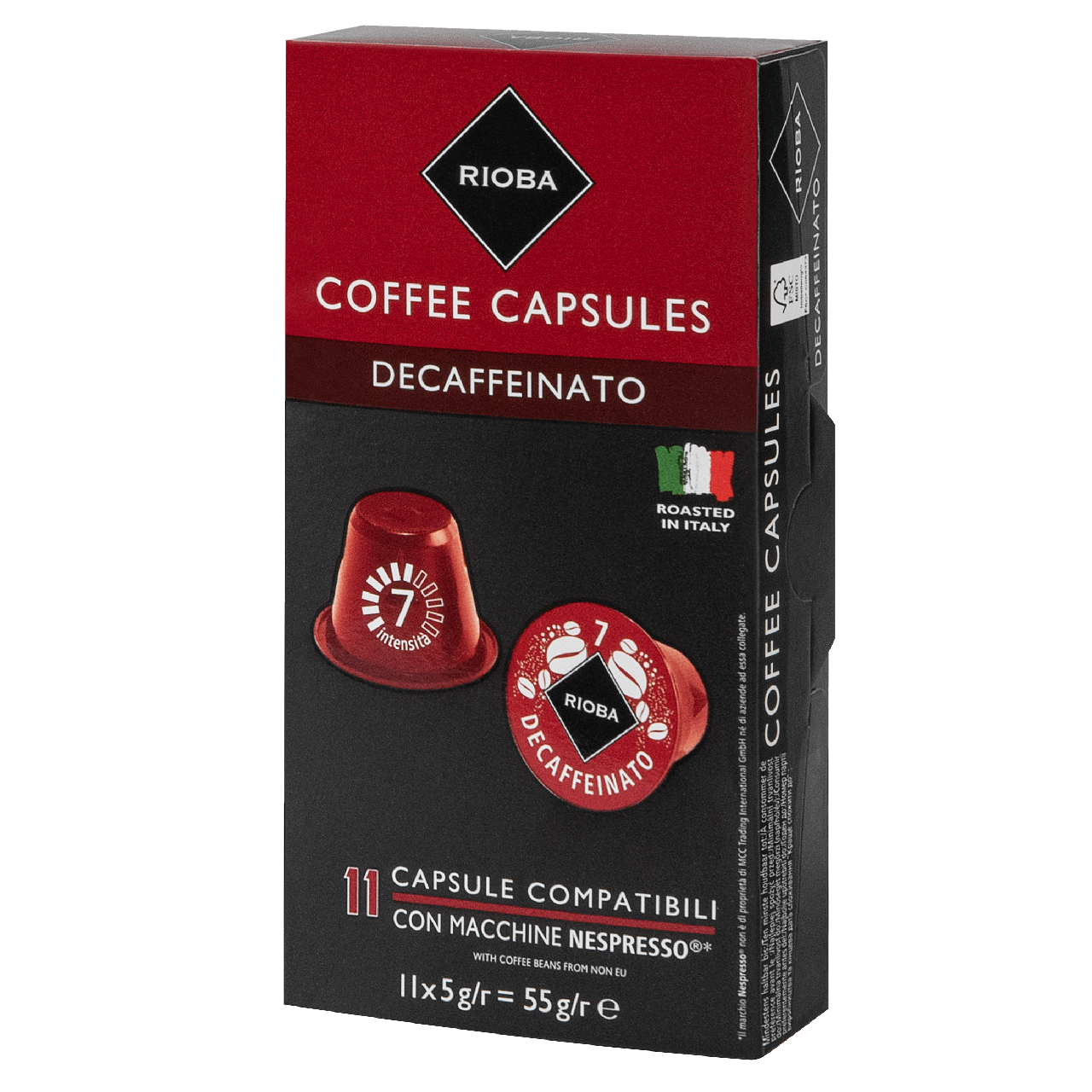 Affirm Change priority RIOBA Кофе в капсулах Decaffeinato без кофеина для кофемашин Nespresso  11шт, 55г купить с доставкой на дом, цены в интернет-магазине