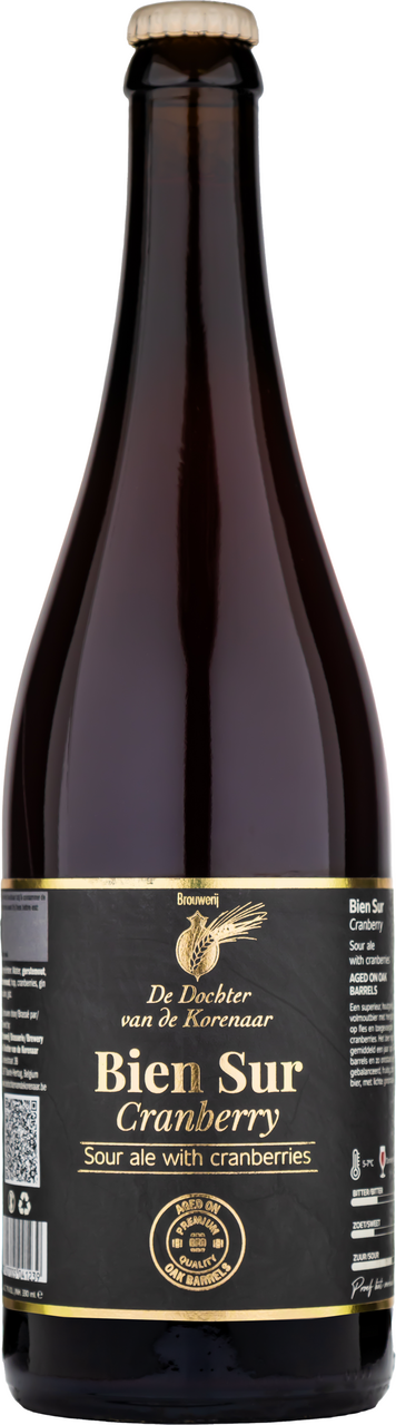Напиток пивной De Dochter Van De Korenaar Bien Sur Cranberry темное, 0.75л